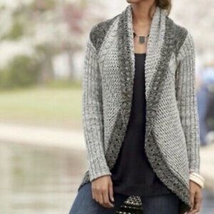 Cabi Gray Shadow Circle Cardigan Sweater 910 {Medium} LN